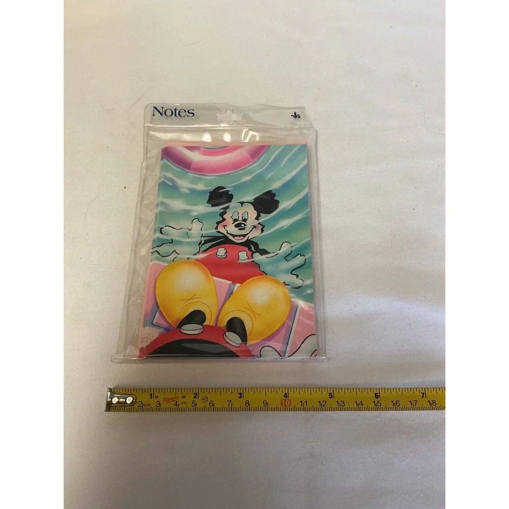 Vintage Disney Mickey Mouse Stationery Lot Puffy Stickers Radio Pen Address Book